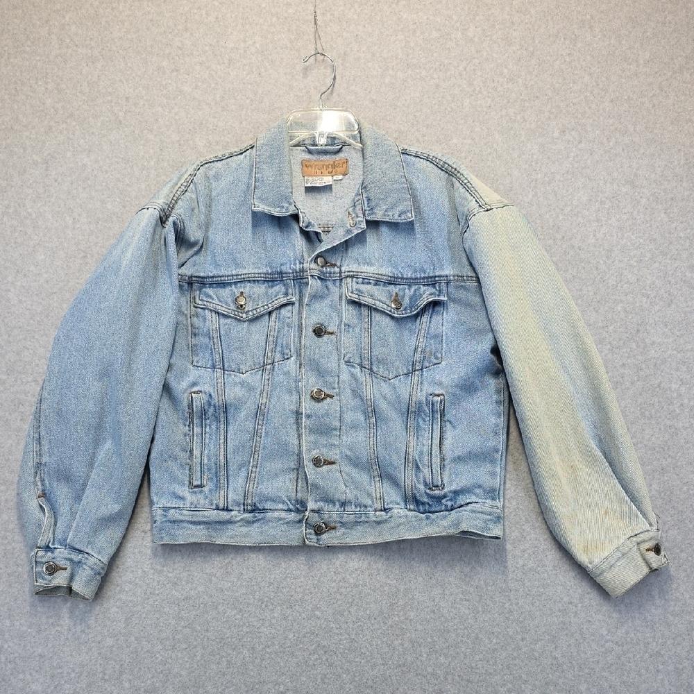Vintage Wrangler Hero Men’s Small Denim Trucker Jacket Light Wash